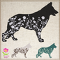 German Shepherd Floral Silhouette Machine Embroidery Design | Dog Silhouette with Wildflowers | Pet Lover Embroidery Design | 8 Sizes (0807)