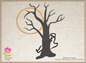 Spooky Tree Machine Embroidery Design – Halloween Ghost & Tree Stitch File, 10 Sizes (0150)