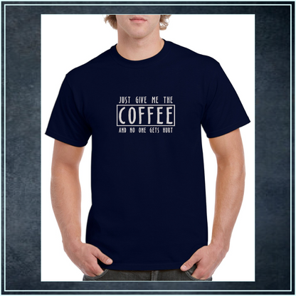 Just Give Me The Coffee Machine Embroidery Design – Coffee Lover Funny Quote – 8 Sizes (0396)