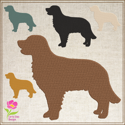 Golden Retriever Silhouette Machine Embroidery Design | Pet Dog Animal Embroidery Design | 4 Sizes (0580)