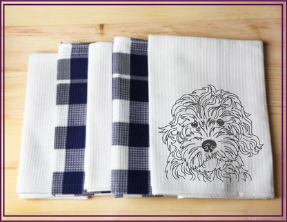 Golden Doodle Machine Embroidery Sketch Design – Dog Line Art Design in 6 Sizes  (0523)