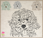 Golden Doodle Machine Embroidery Sketch Design – Dog Line Art Design in 6 Sizes (0525)