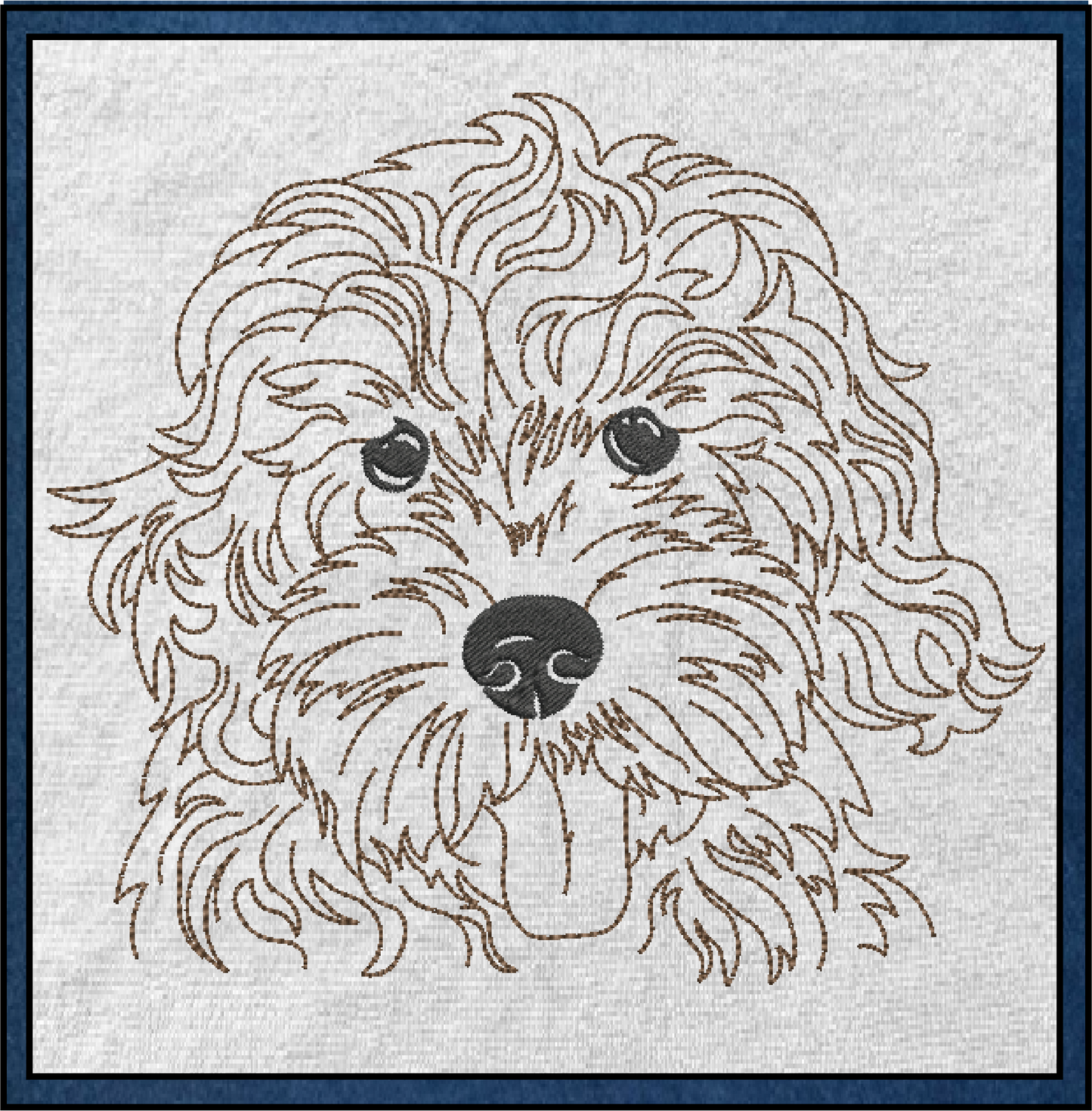 Golden Doodle Machine Embroidery Sketch Design – Dog Line Art Design in 6 Sizes (0525)