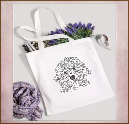 Golden Doodle Machine Embroidery Sketch Design – Dog Line Art Design in 6 Sizes (0525)