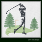 Golfer Silhouette Machine Embroidery Design | Golf Swinging Pose | Sport Lover Embroidery | 6 Sizes (1700)