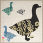 Goose Machine Embroidery Design | Floral Goose Silhouette with Wildflowers | 6 Sizes (0747)