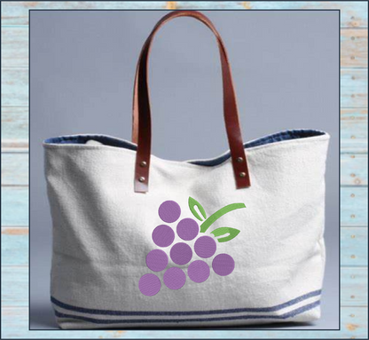 Bunch of Grapes Machine Embroidery Design | Vineyard Fruit Summer Embroidery | Grape Cluster Line Art | 8 Sizes (0957)