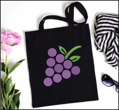 Bunch of Grapes Machine Embroidery Design | Vineyard Fruit Summer Embroidery | Grape Cluster Line Art | 8 Sizes (0957)