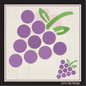 Bunch of Grapes Machine Embroidery Design | Vineyard Fruit Summer Embroidery | Grape Cluster Line Art | 8 Sizes (0957)