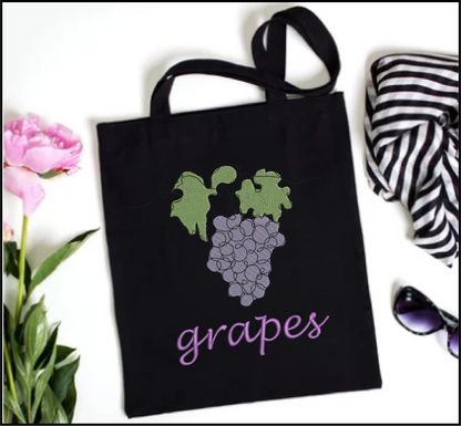 Bunch of Grapes Machine Embroidery Design | Summer Vineyard Fruit Embroidery | Grape Cluster Design | 8 Sizes (0959)