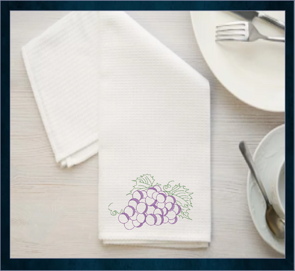 Bunch of Grapes Machine Embroidery Design | Summer Vineyard Fruit Design | Embroidered Grape Cluster | 8 Sizes (0960)