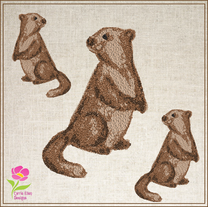 Groundhog Machine Embroidery Design, Badger Art Designs, Woodland Wildlife Animal, 4 Sizes (0421)