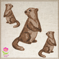 Groundhog Machine Embroidery Design, Badger Art Designs, Woodland Wildlife Animal, 4 Sizes (0421)