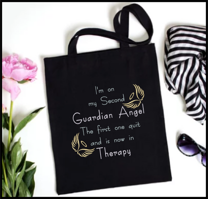 Guardian Angel Machine Embroidery Design | Guardian Angel is in Therapy Funny Quote | Sarcastic and Humorous Saying Embroidery | 6 Sizes (0796)