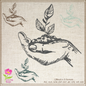Hand Holding Soil with Plant Sapling Machine Embroidery Design Sketch, Seedling Line Art Design, Seedling Plant Embroidery, 8 Sizes (0250)