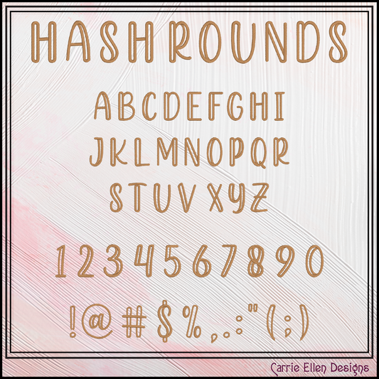 Hash Rounds BX Fonts and Lettering Stitch Files, Deco Block Alphabet Machine Embroidery (3719)