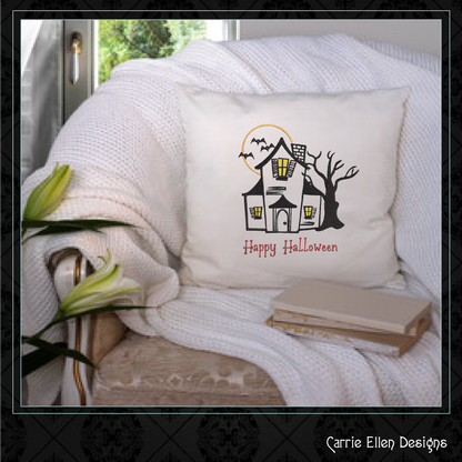 Haunted House Machine Embroidery Design, Halloween Embroidery Design, Halloween House Embroidery Design, 6 Sizes (0877)
