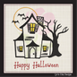 Haunted House Machine Embroidery Design, Halloween Embroidery Design, Halloween House Embroidery Design, 6 Sizes (0877)