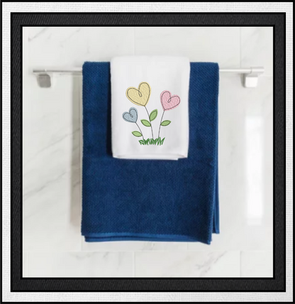 Heart Flowers Machine Embroidery Design | Valentine's Day Love Garden Flowers | 4 Sizes (0409)