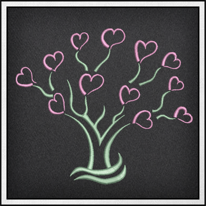 Heart Tree Machine Embroidery Design – Valentine’s Day, Blooming Hearts, Floral Garden Design – 6 Sizes (0410)