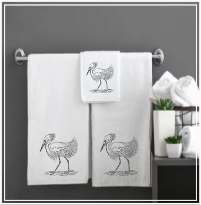 Heron Snowy Egret Machine Embroidery Design, Sketch Embroidery Design, Bird Line Art, 7 Sizes (0376)