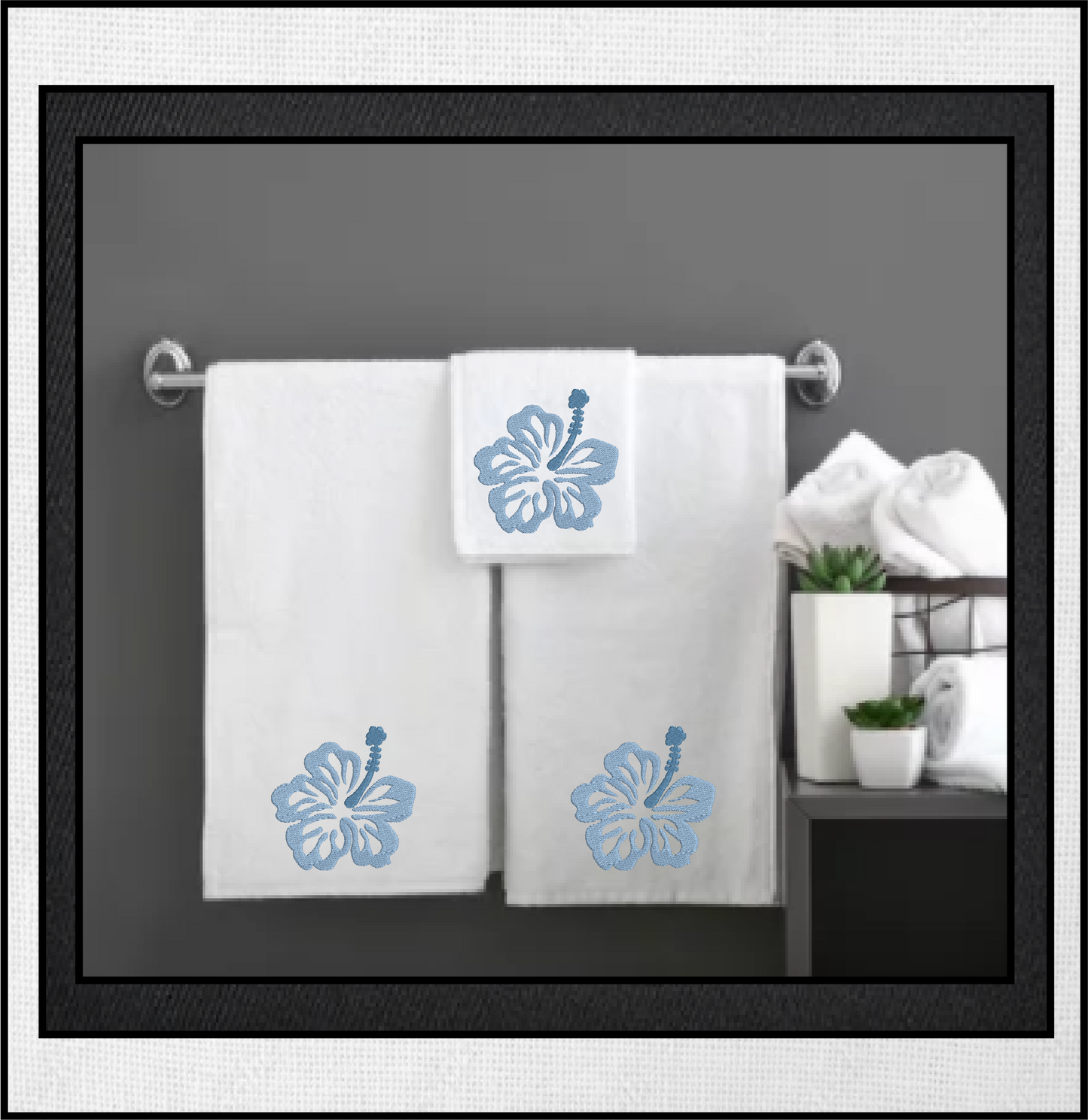Hibiscus Flower Machine Embroidery Designs | Floral Icon Bundle – 12 Designs, 4 Sizes Each