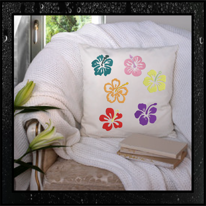 Hibiscus Flower Machine Embroidery Designs | Floral Icon Bundle – 12 Designs, 4 Sizes Each