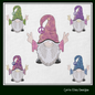 Hippie Gnome Machine Embroidery Design – Peace and Love, Hipster Gnome, 6 Sizes (1239)