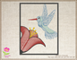 Hummingbird Machine Embroidery Design | Blue Bird Audubon Pattern | Nature-Inspired Bird Embroidery | 6 Sizes (0616)