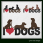 I Love Dogs Machine Embroidery Design – I Heart Dogs Silhouette Pattern – 6 Sizes (1251)
