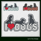 I Love Dogs Machine Embroidery Applique Design – I Heart Dogs Silhouette Pattern – 6 Sizes (1250)