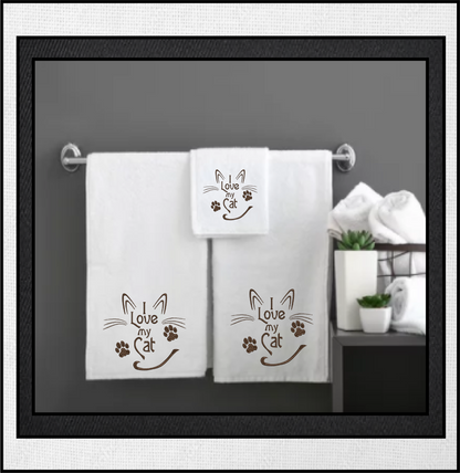 Cat Machine Embroidery Design, I Love my Cat Embroidery Quotes and Sayings, Animal Pet Embroidery Design, 8 Sizes (0893)