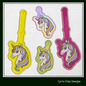 Unicorn ITH Key Fob Machine Embroidery Design | Magical Unicorn Profile In The Hoop Project (1388)