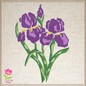 Iris Machine Embroidery Design, Iris Flower Design, Lilac and Purple Iris, Garden Flowers Embroidery, 6 Sizes. (0317)