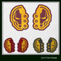Iron Man-Inspired ITH Shoe Wing Machine Embroidery Design – Superhero Mask Logo In The Hoop Embroidery Project for Shoes and Boots – 4x4 & 5x7 Hoop (1773)