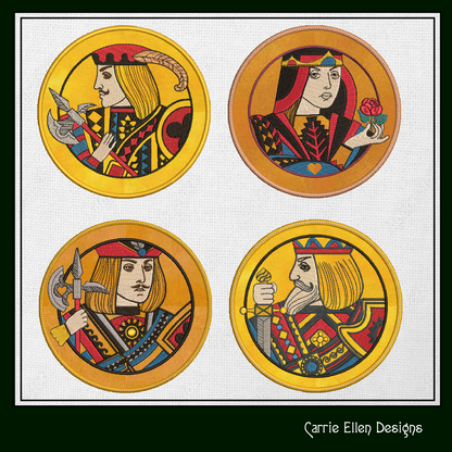 King Face Card ITH Jar Opener Machine Embroidery Design, Lid Gripper, In The Hoop Embroidery Projects (1414)