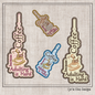 Coffee Themed ITH Key Fob Machine Embroidery Design | "Coffee Because Adulting is Hard" Key Tag (1290)