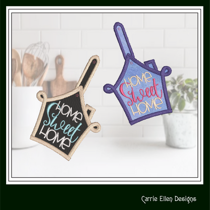 Home Sweet Home ITH Key Fob Machine Embroidery Design | House Keys Key Tag In-The-Hoop Project (1730)