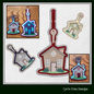 House ITH Key Fob Machine Embroidery Design | Little House Key Tag In The Hoop Project (1303)