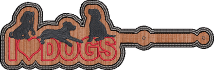 I Love Dogs ITH Key Fob Machine Embroidery Design | Dog Lover In-The-Hoop Embroidery Project (1286)