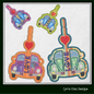 Retro Love Bug ITH Key Fob Machine Embroidery Design, Boho Hippie In-The-Hoop Embroidery Project (1293)