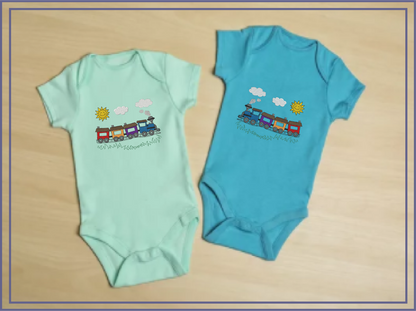 Train Cartoon Machine Embroidery Design | Colorful Kids Train | Toddler Onesie & Bib Embroidery | 6 Sizes (0753)
