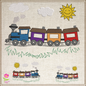 Train Cartoon Machine Embroidery Design | Colorful Kids Train | Toddler Onesie & Bib Embroidery | 6 Sizes (0753)