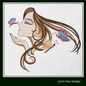 Kissing Butterflies Machine Embroidery Design – Anime Lady with Butterflies, Artistic Woman, 6 Sizes (1690)