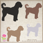 Labradoodle Silhouette Machine Embroidery Design – Dog Lover Outline Design – 6 Sizes (0238)