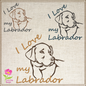 I Love My Labrador Machine Embroidery Design – Black Lab Dog Design, Labrador Retriever Stitch File, 10 Sizes (0140)