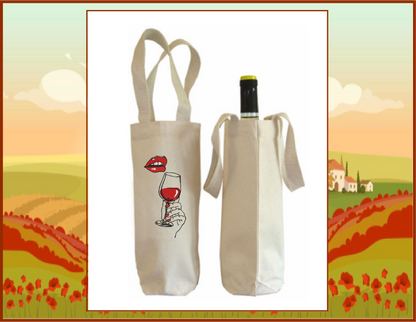 Lady Drinking Wine Machine Embroidery Design - Wine Glass & Red Lips, 6 Sizes (0628)