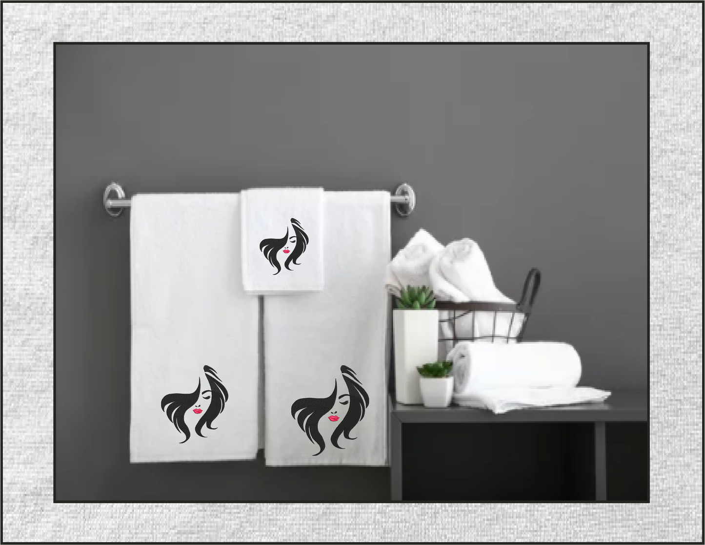 Beautiful Woman Face with Red Lips Machine Embroidery Design | Glamorous Female Face Embroidery | Chic Portrait Design | 10 Sizes (0479)