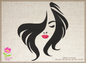Beautiful Woman Face with Red Lips Machine Embroidery Design | Glamorous Female Face Embroidery | Chic Portrait Design | 10 Sizes (0479)