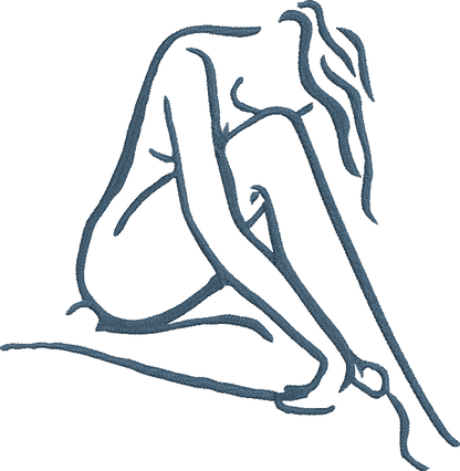 Lady Pose Machine Embroidery Design – Elegant Fine Art Nude Woman Stitch Pattern, 8 Sizes (0478)
